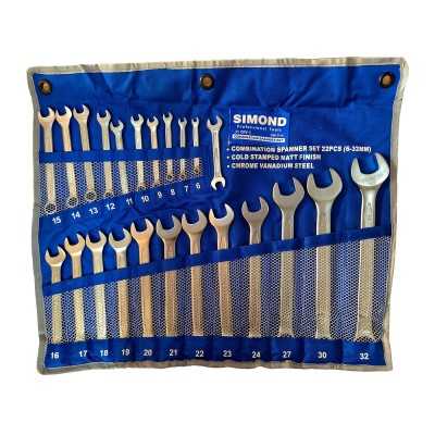 مجموعه 22عددی آچار یک سر تخت یک سر رینگی سایز 32-6 سیموند Simond