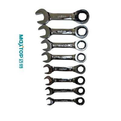 آچار و ابزارآلات دستی|ست آچار 8 عددی یکسر رینگ جغجغه ای کوتاه مکستاپ Maxtop