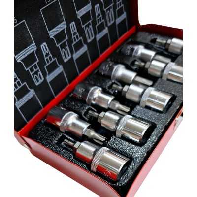 تجهیزات کارگاهی و مکانیکی|جعبه بکس 9 پارچه بکس ستاره ای هانسول Hansol کد HS8557