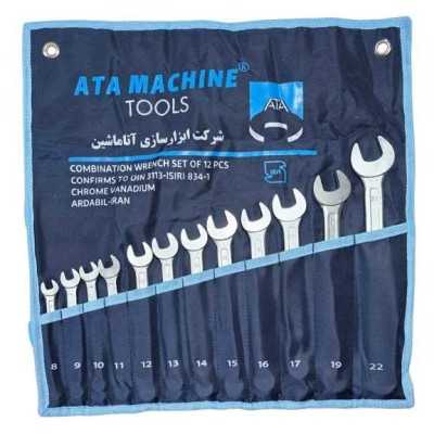 ست آچار 12 عددی کیفی یکسر تخت و رینگی سایزهای 8تا22 آتا ATA