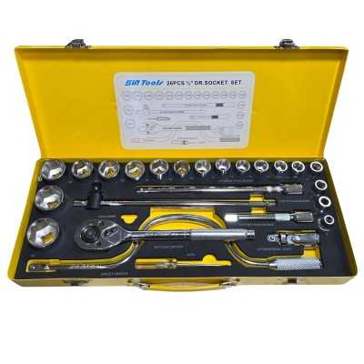 جعبه بکس 24 پارچه 6 پر درایو 1/2 اینچ سان تولز SunTools