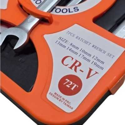 تجهیزات کارگاهی و مکانیکی|ست 7 عددی آچار یکسر رینگی جغجغه ای سیموند Simond