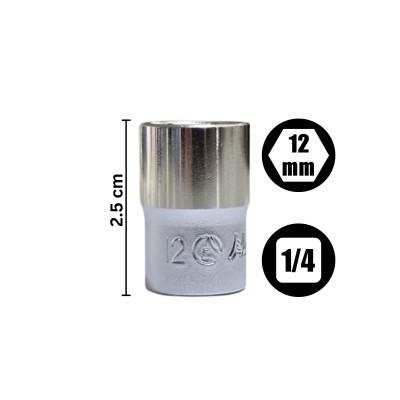 ابزارآلات دستی و انبری1|بکس کوتاه سایز 12 درایو 1/4 شش پر هنس Hans کد 2400M12