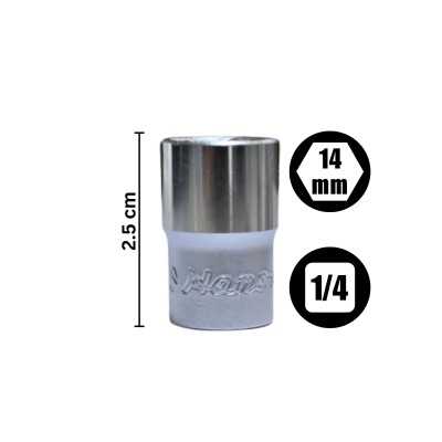 ابزارآلات دستی|بکس کوتاه سایز 14 درایو 1/4 شش پر هنس Hans کد 2400M14