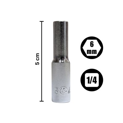 ابزارآلات دستی و انبری1|بکس بلند سایز 6 درایو 1/4 شش پر هنس Hans کد 2300M