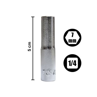 ابزارآلات دستی و انبری1|بکس بلند سایز 7 درایو 1/4 شش پر هنس Hans کد 2300M