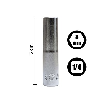 ابزارآلات دستی و انبری1|بکس بلند سایز 8 درایو 1/4 شش پر هنس Hans کد 2300M