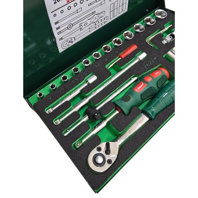 خانه|جعبه بکس 22 پارچه درایو 1/4 کوتاه هنس Hans مدل 2622M