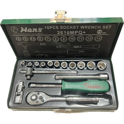 آچار و ابزارآلات دستی|جعبه بکس 16 پارچه درایو 1/4 هنس HANS مدل 2616MPQ