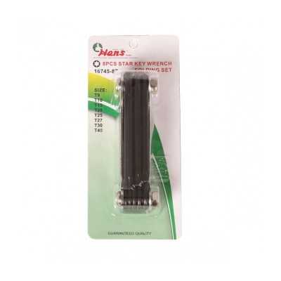 آچار و ابزارآلات دستی|ست آچار آلن ستاره ای T چاقویی هنس HANS مدل 16745-8T