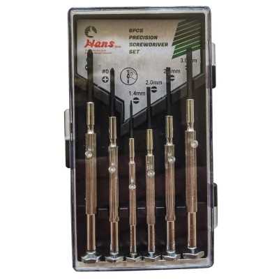 آچار و ابزارآلات دستی|مجموعه 6 عددی پیچ گوشتی ساعتی هنس HANS مدل 6-06100