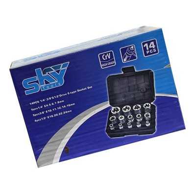 تجهیزات کارگاهی و مکانیکی|جعبه بکس 14 پارچه سری E اسکای Sky