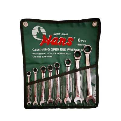 ست آچار 8 عددی یکسر رینگ جغجغه ای هنس HANS مدل 16658MU