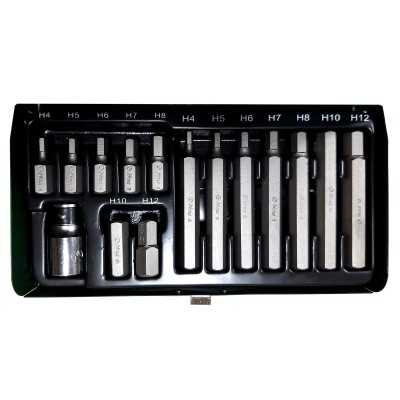 تجهیزات کارگاهی و مکانیکی|جعبه بیت 15 پارچه آلنی هنس HANS مدل 06615