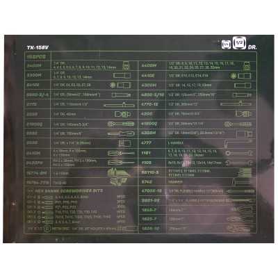 تجهیزات کارگاهی و مکانیکی|کیف ابزار 158 پارچه هنس Hans مدل TK-158V